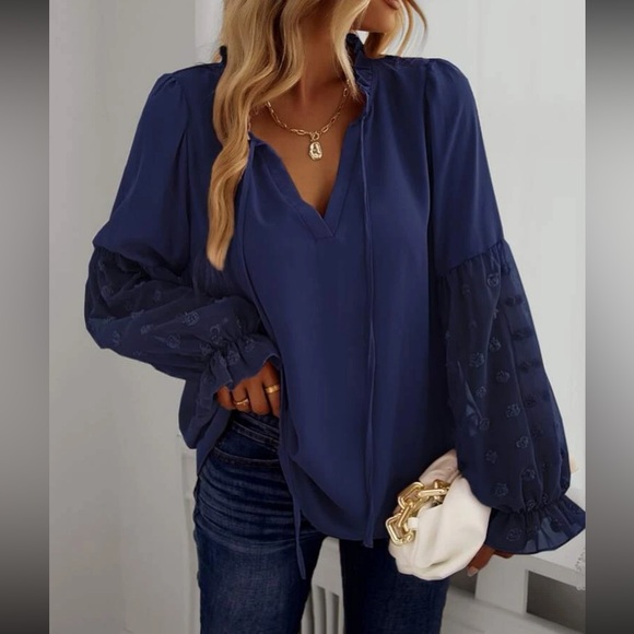 Boho Swiss Dot Oversized Blouse - Picture 9 of 16